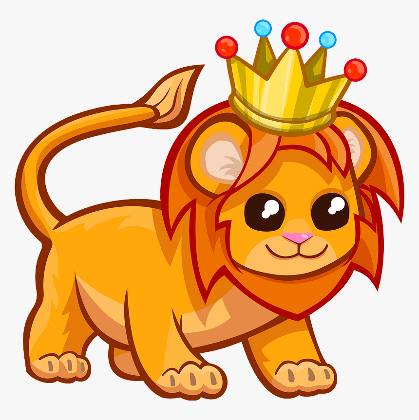 Lion With A Crown Clipart - Cartoon, HD Png Download, Free Download