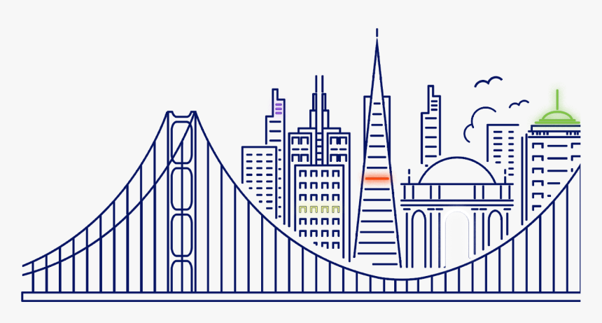 San Francisco Skyline Sketch, HD Png Download, Free Download