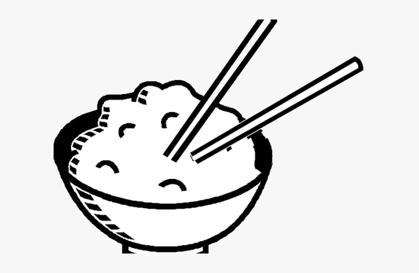 Rice Clipart Bowl Rice - Rice Clipart Black And White, HD Png Download, Free Download