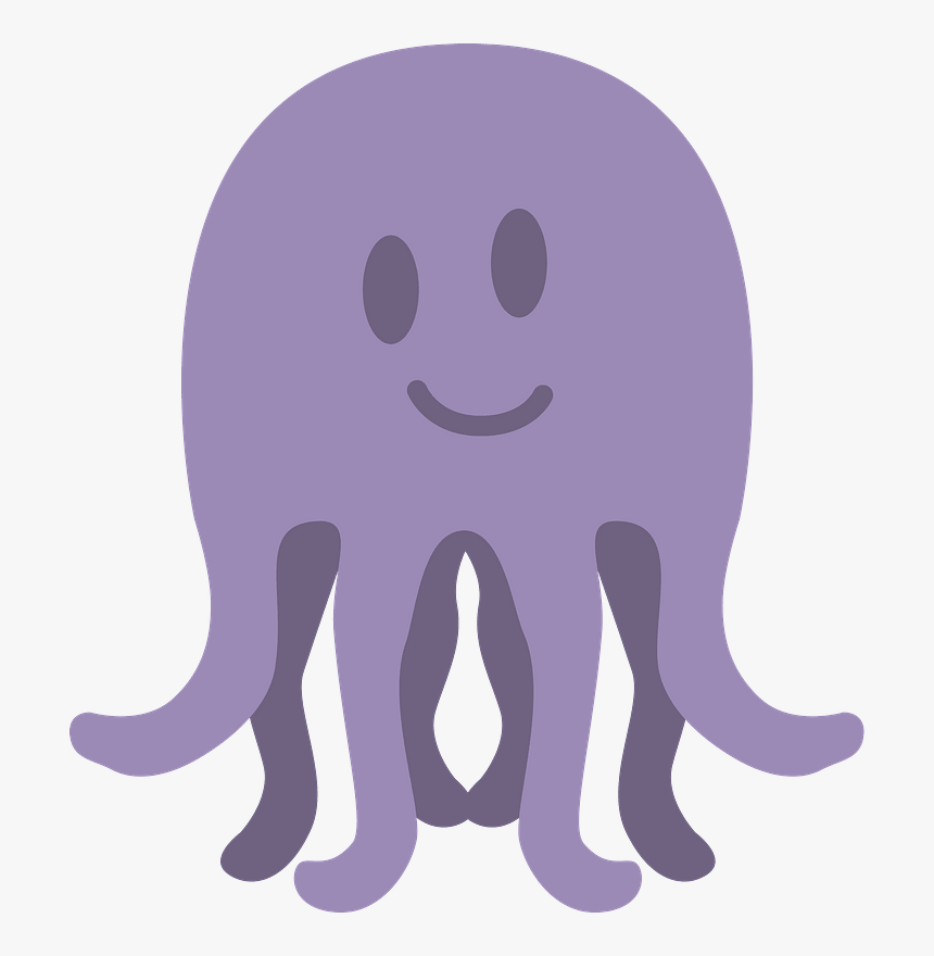 Smiling Octopus Clipart - Cartoon, HD Png Download, Free Download