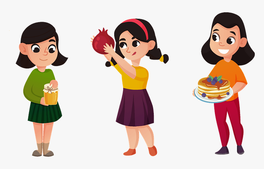 Girls On Rosh Hashanah Clipart, HD Png Download, Free Download