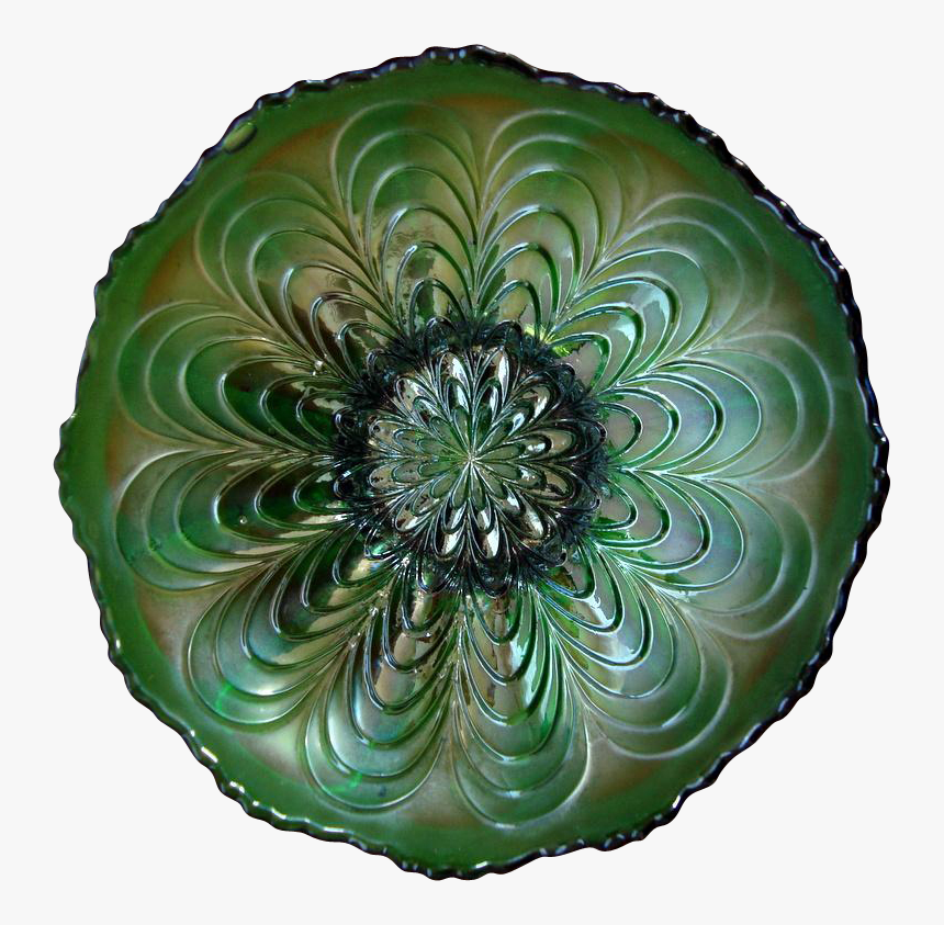 Fenton Carnival Glass Peacock Tail Bowl - Fractal Art, HD Png Download, Free Download