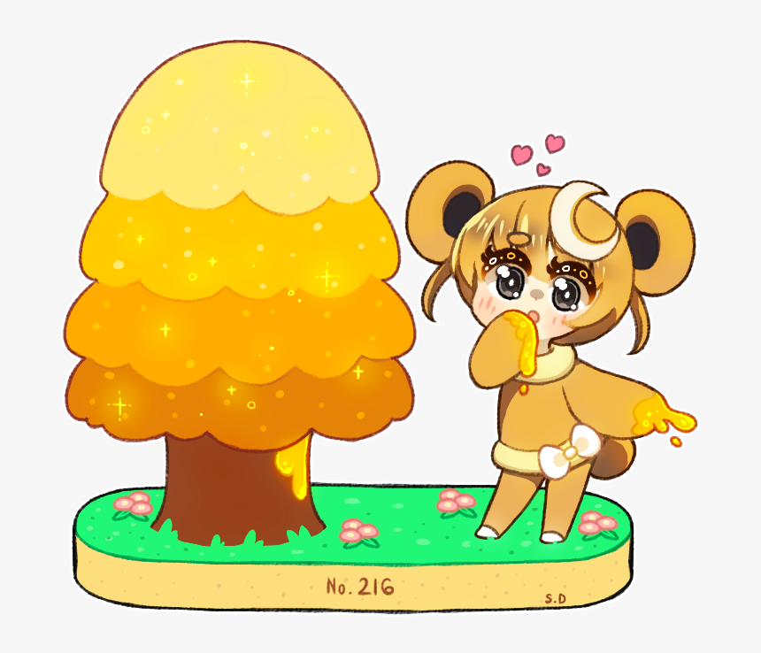 Teddiursa-chan Eating Yummy Honey Uw U - Honey Tree Pokemon, HD Png Download, Free Download