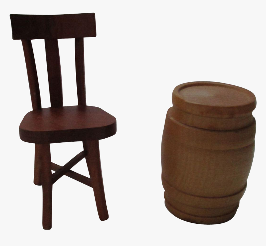 Vintage Miniature Doll House Wooden Chair And Whiskey - Chair, HD Png Download, Free Download