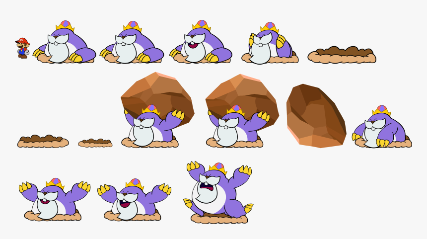 Click For Full Sized Image King Monty Mole - Paper Mario Monty Mole, HD Png Download, Free Download