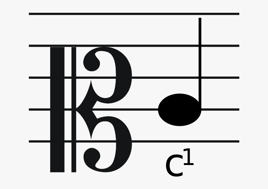 Mezzosoprano Clef With Note - C4 On Tenor Clef, HD Png Download, Free Download