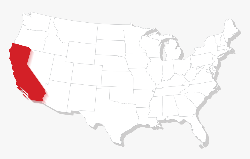 California Gun Laws - Transparent Us State Outline Map, HD Png Download, Free Download