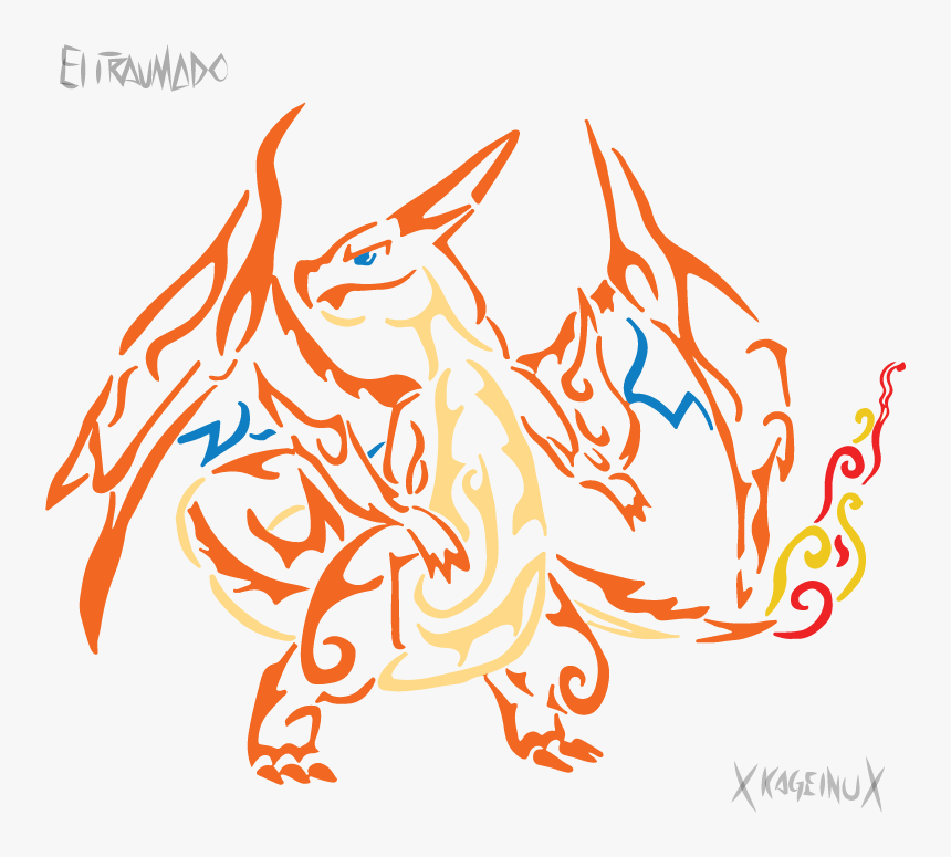 Transparent Charizard Clipart - Pokemon Charizard X Tribal, HD Png Download, Free Download