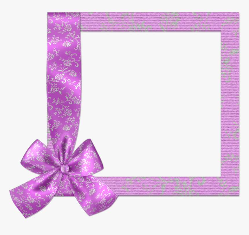 Pink Vintage Frame With Bow - Baby Picture Frame Png, Transparent Png, Free Download