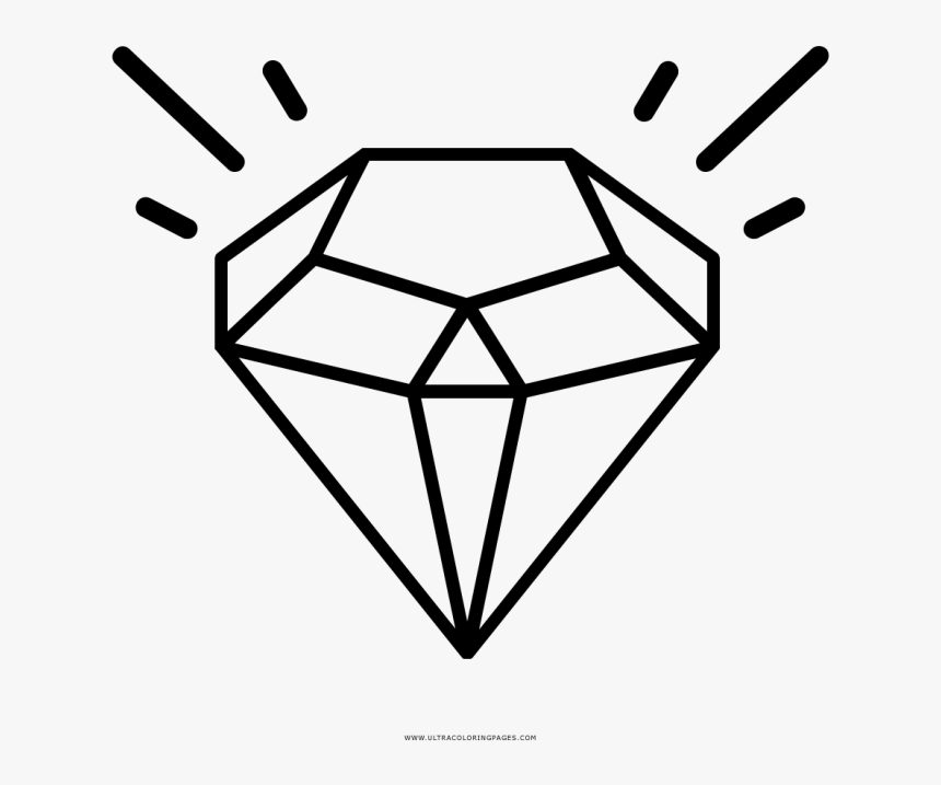 Diamond Clipart Basic - Desenho De Diamante Para Colorir, HD Png Download, Free Download