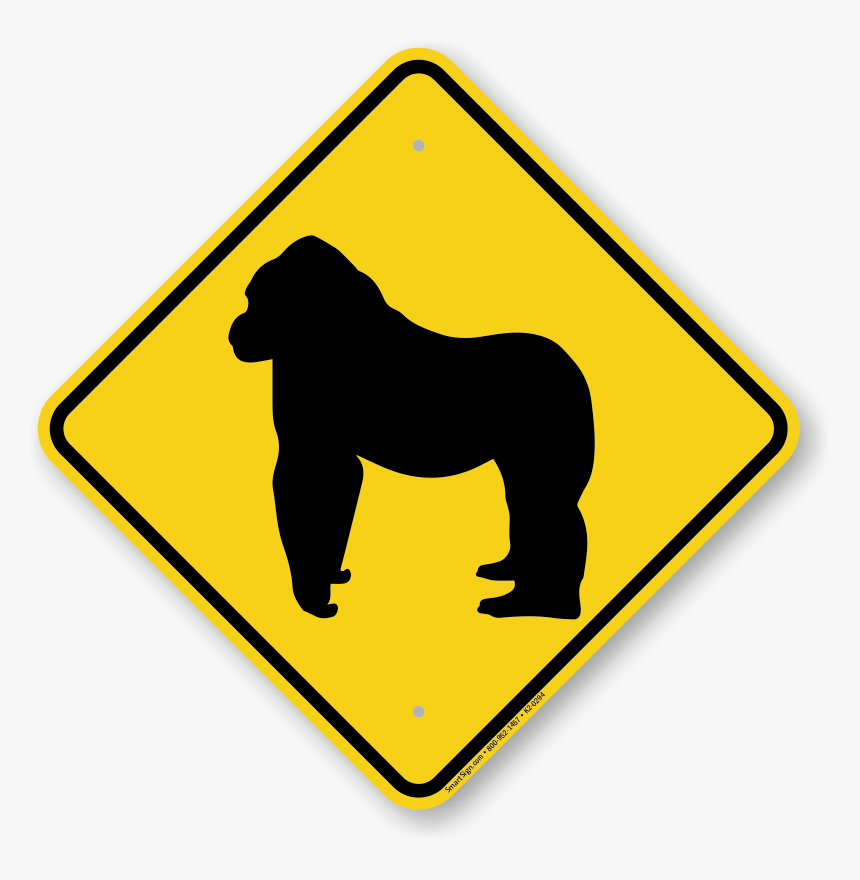 Gorilla Crossing Sign - Traffic Signs Turn Right, HD Png Download, Free Download