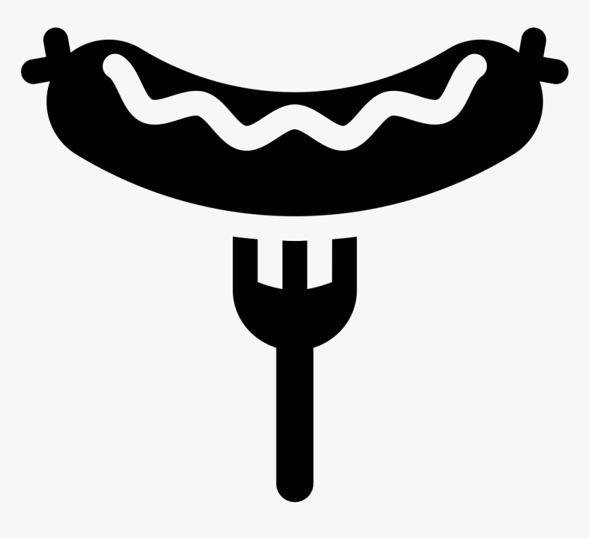 Bratwurst On Fork Icon Free Download Png World And - Bratwurst Black And White, Transparent Png, Free Download