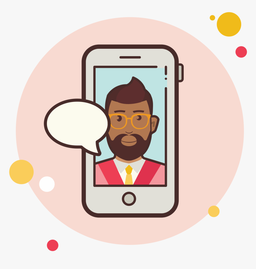 Business Man With Beard Messaging Icon - Llamada Telefonica Png, Transparent Png, Free Download