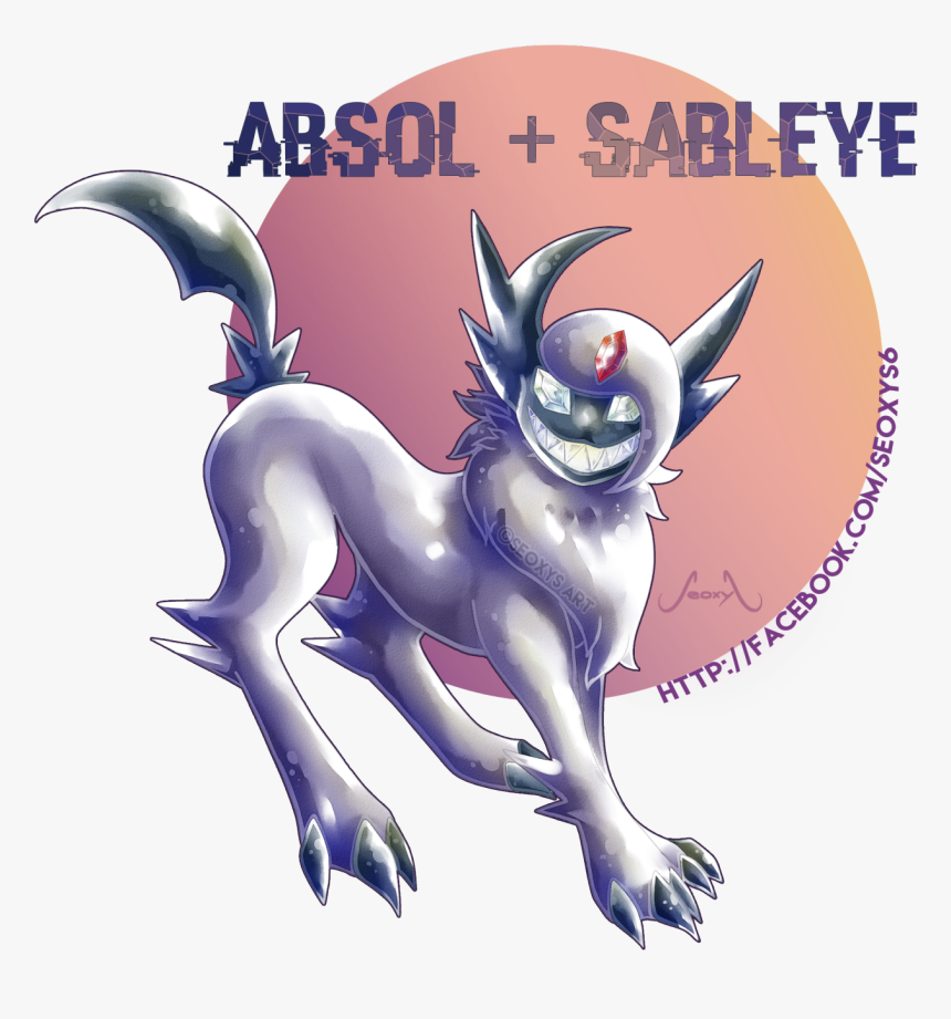 Absol Sableye For More Of My Pokémon Fusion Or Artworks - Pokemon Absol Sableye Fusion, HD Png Download, Free Download