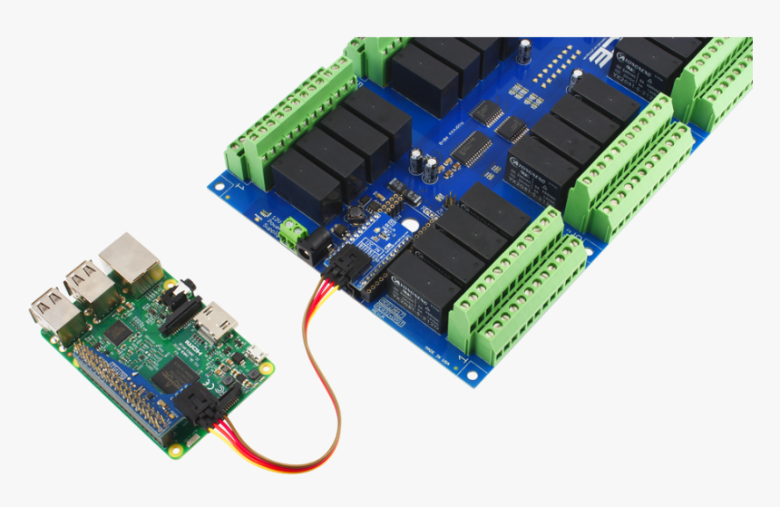 Raspberry Pi 3 Connected To Relay Shield Using I2c - Raspberry Pi Relay I2c, HD Png Download, Free Download