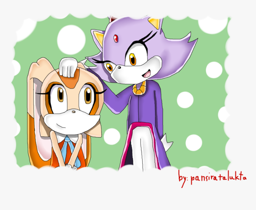 Blaze The Cat And Cream The Rabbit By Pansiratalukta-d56k13w - Cartoon, HD Png Download, Free Download