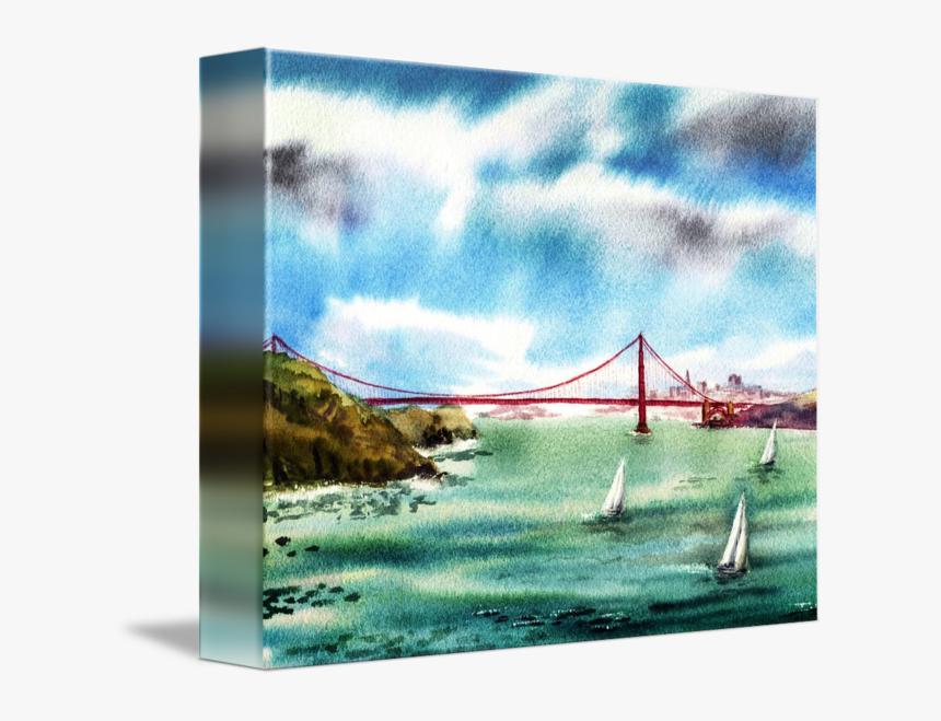 Skyline Transparent Silhouette Golden Gate Bridge - Golden Gate Bridge Silhouette Painted, HD Png Download, Free Download