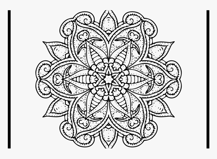 Mandala You Need It To Be Easy To Color Free Easy Madala - Line Art, HD Png Download, Free Download