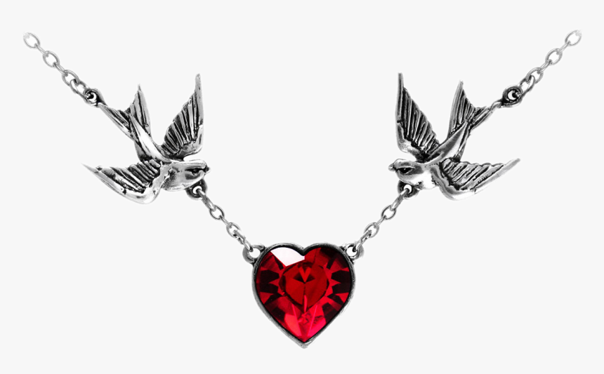 Freetoedit Necklace Birds Heart Goth Gothic Gothicjewel - Necklace, HD Png Download, Free Download