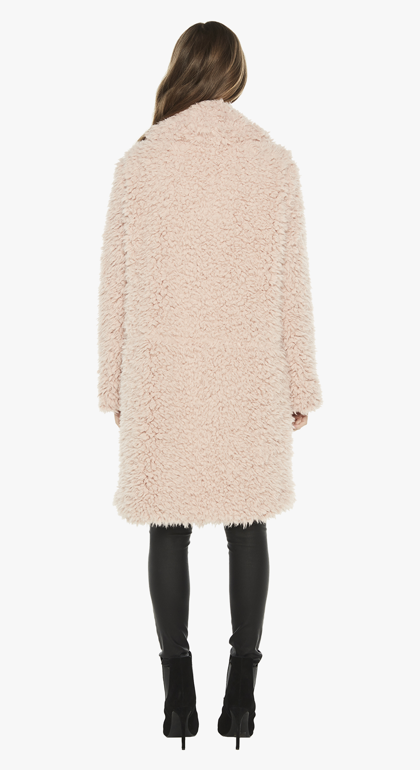 Faux Fur Coat In Colour Pale Mauve - Wool, HD Png Download, Free Download