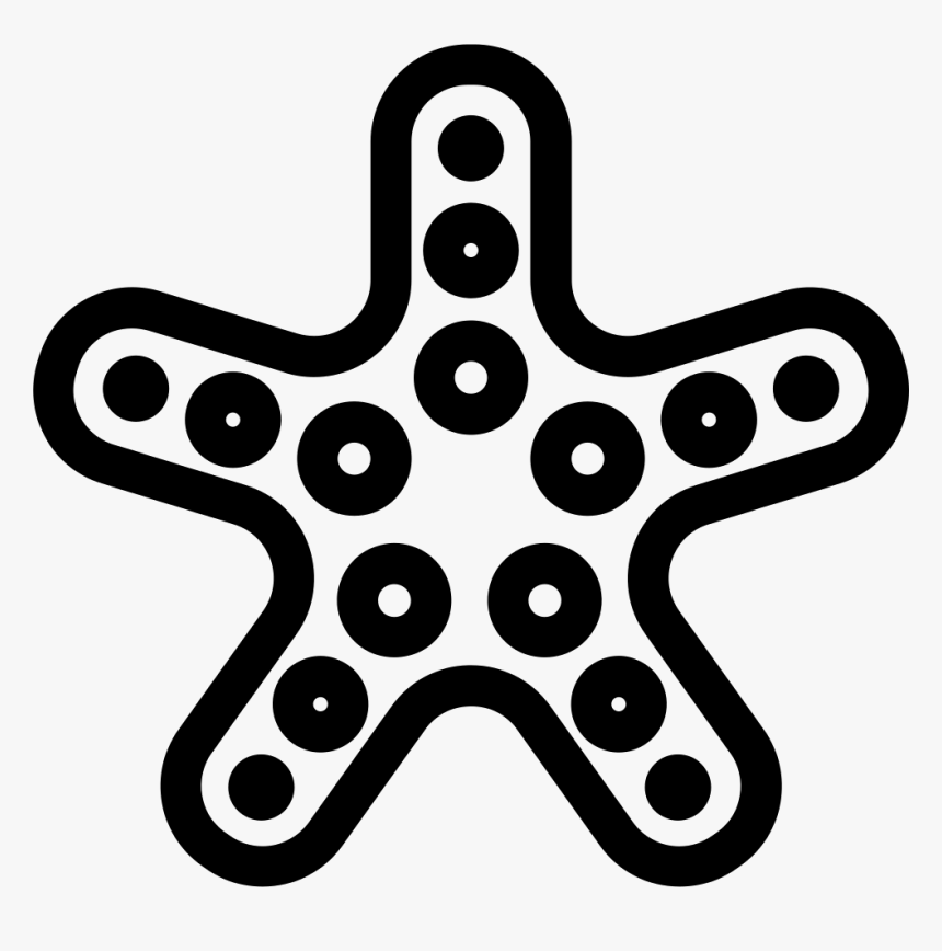 Starfish Fivepointed Outlined Star - Starfish, HD Png Download, Free Download