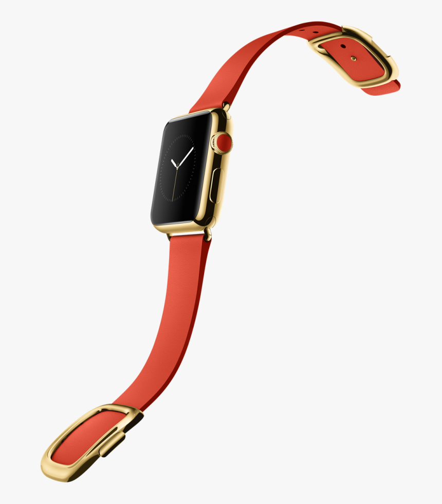 38mm 18-karat Yellow Gold Case With Bright Red Modern - Läderarmband Beige Apple Watch, HD Png Download, Free Download