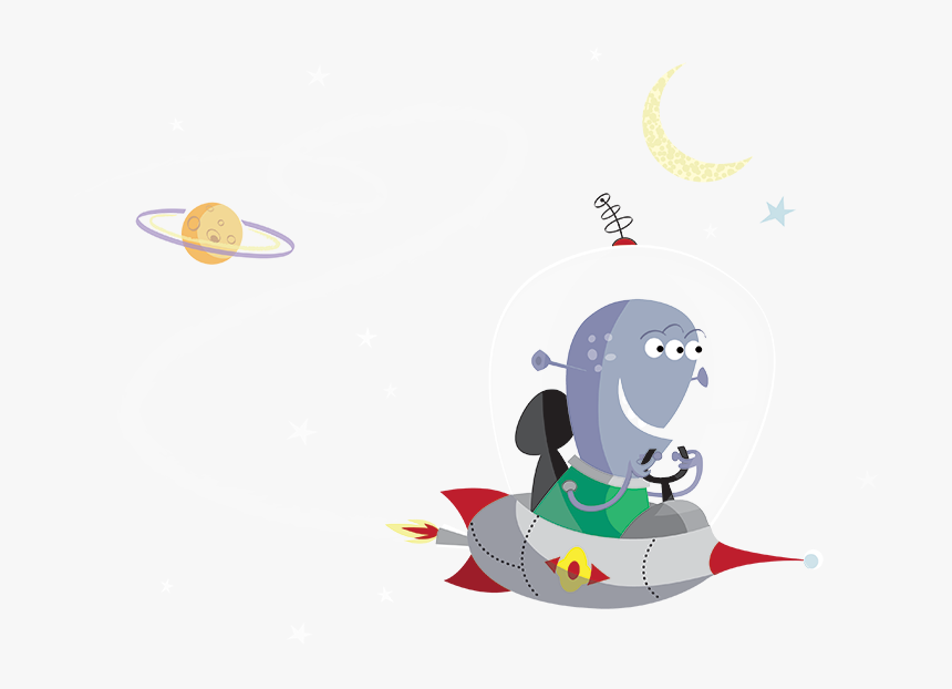 Cartoon Of Alien In Spaceship - Cartoon, HD Png Download, Free Download