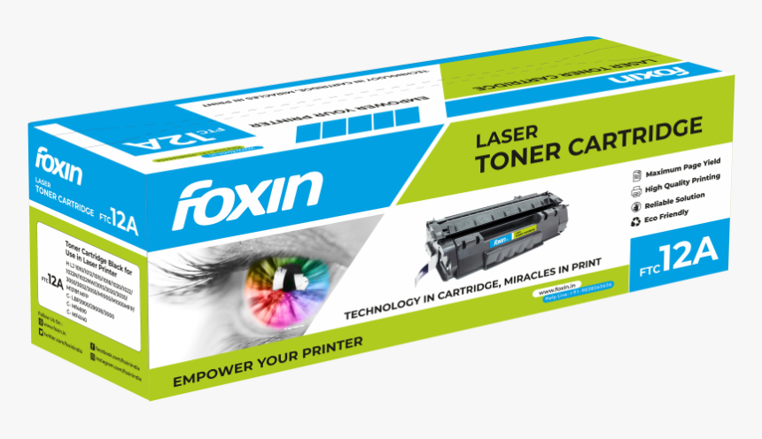 Foxin Ftc 12a Toner Cartridge Compatible For Hp/canon - Foxin Toner Cartridge, HD Png Download, Free Download