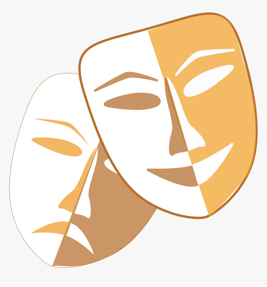 Drama Masks Transparent Background, HD Png Download - kindpng