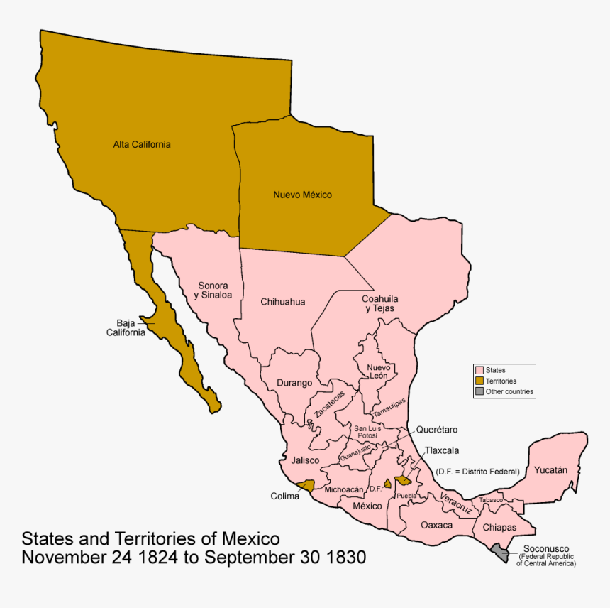 Map Of Mexico 1848, HD Png Download, Free Download