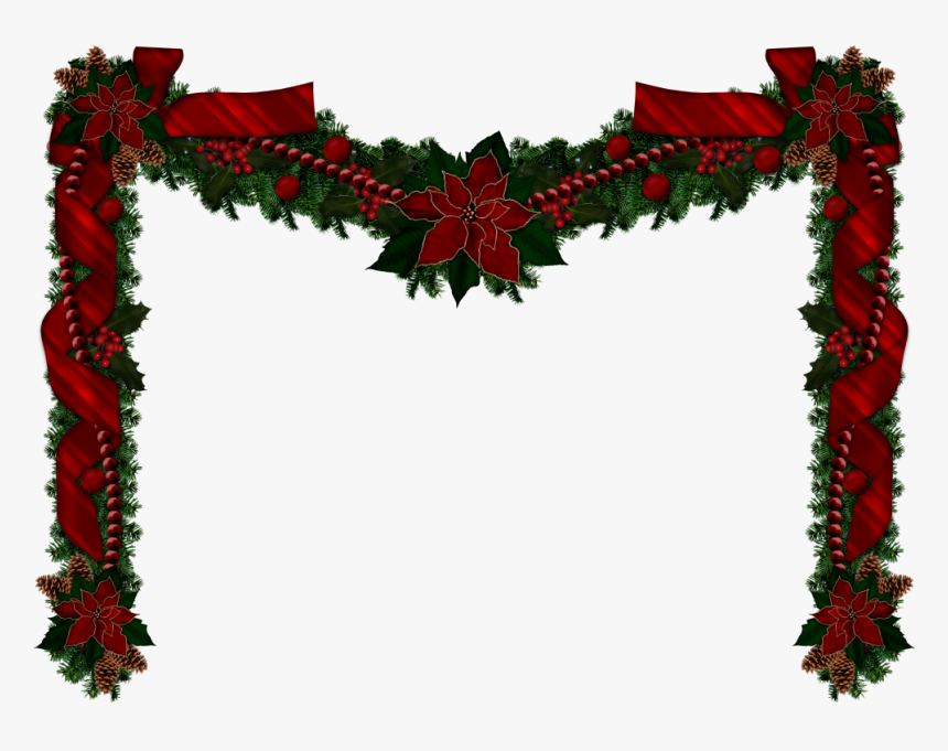 Christmas Garlands, Christmas Clipart, Rustic Christmas, - Transparent Clip Art Christmas Wreath, HD Png Download, Free Download
