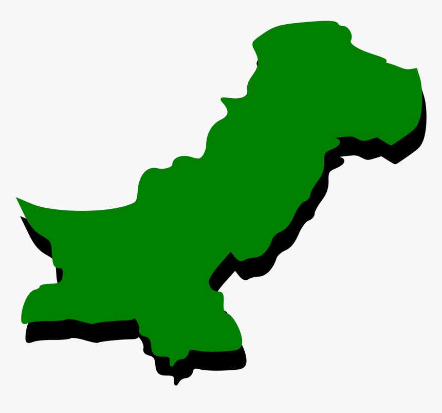 Embossed Outline Map Of Pakistan With Green Fill - Pakistan Map Karachi Lahore Islamabad, HD Png Download, Free Download