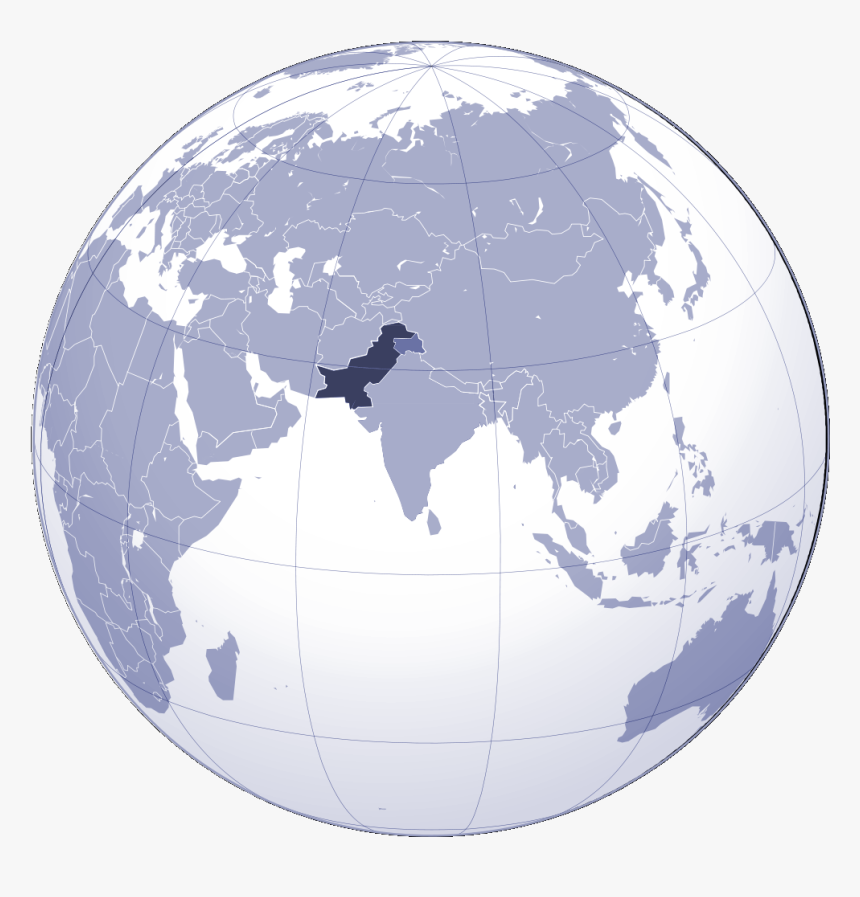 Where Is Mt Everest On A World Map Where Is Pakistan Located Large Map - Mount Everest On Globe, Hd Png  Download - Kindpng