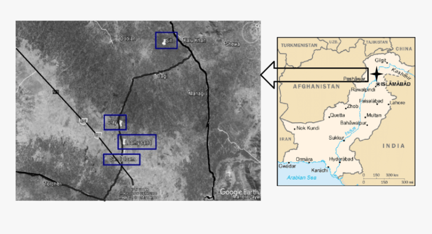 Map Of Pakistan Showing Study Area - Map Of Pakistan, HD Png Download, Free Download