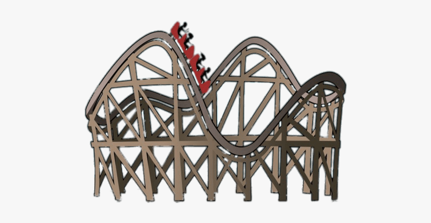 Rollercoaster With Red Cars Clipart - Object With Kinetic Energy, HD Png Download, Free Download