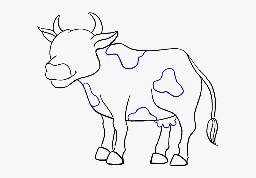 Easy Drawing Of A Cow || Cow Drawing Easy || How To Draw Cow Easy - YouTube