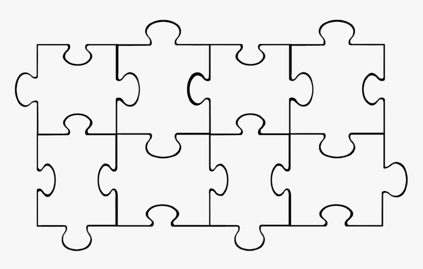 6 Piece Puzzle Template Puzzle Pieces Template HD Png Download Kindpng