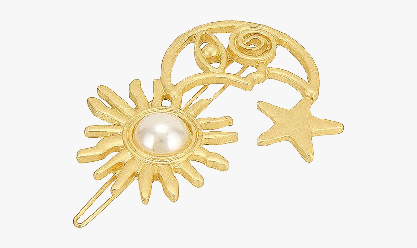 #hairpin #accessory#moon #sun #star #gold #headpiece - Gold Hair Pin Png, Transparent Png, Free Download