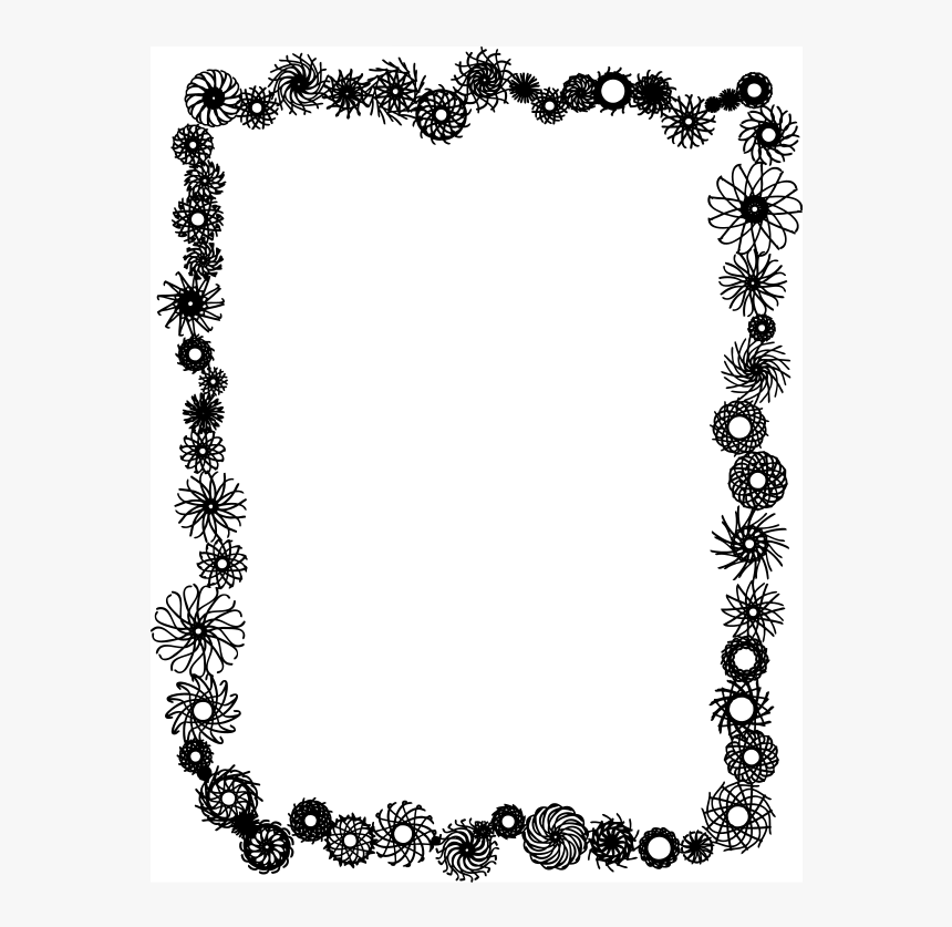 Black And White Flower Border Clipart Clipart Library - Flower Border Clipart Black And White, HD Png Download, Free Download