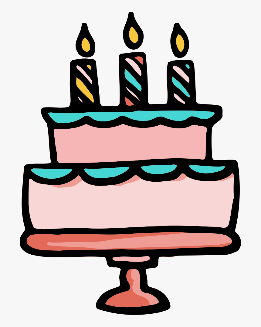 Birthday Cake - Transparent Cartoon Birthday Cake, HD Png Download