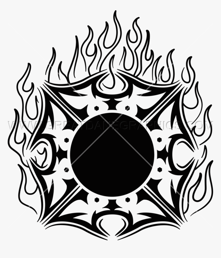 Fire Production Ready Artwork - Maltese Cross With Fire, HD Png Download, Free Download