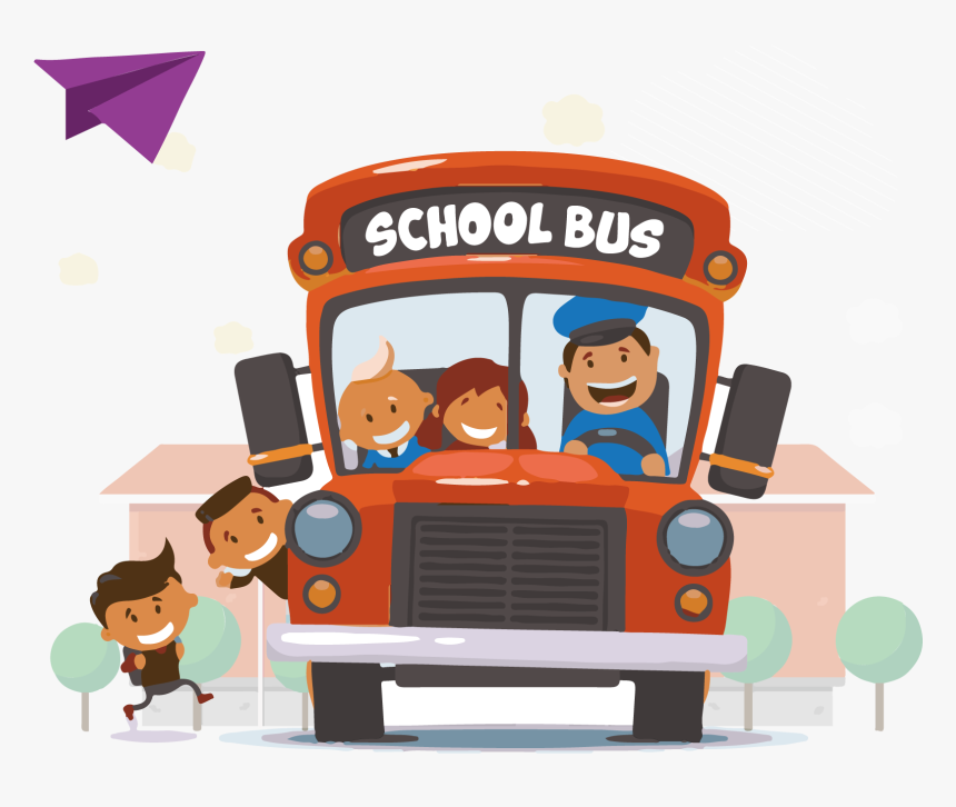 Driver Vector Bus - School Bus Driver Cartoon, HD Png Download - kindpng