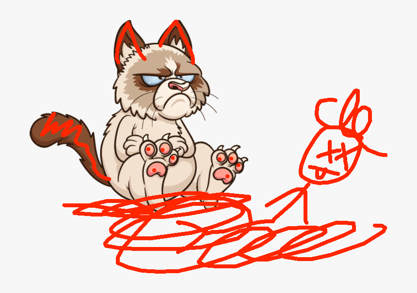 Transparent Grumpy Cat Png - Grumpy Cartoon Cat, Png Download, Free Download