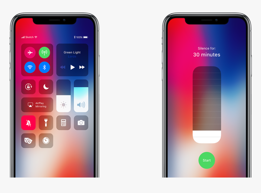 Silent Toggle In The Control Centre And The Duration - Iphone, HD Png Download, Free Download