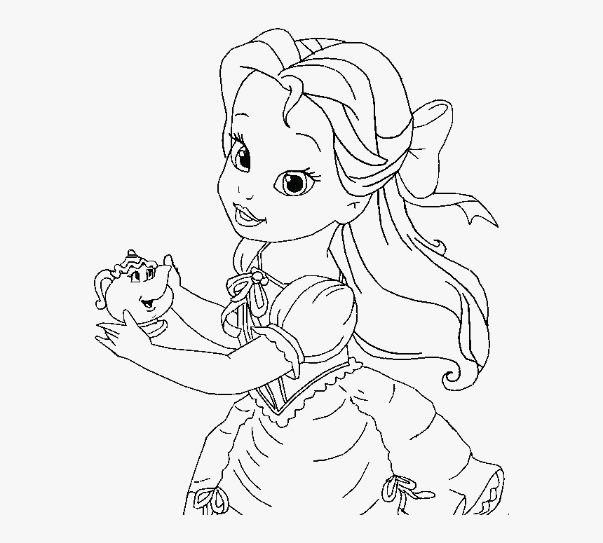 Belle Coloring Pages Little Belle Coloring For Kids Baby Princess 