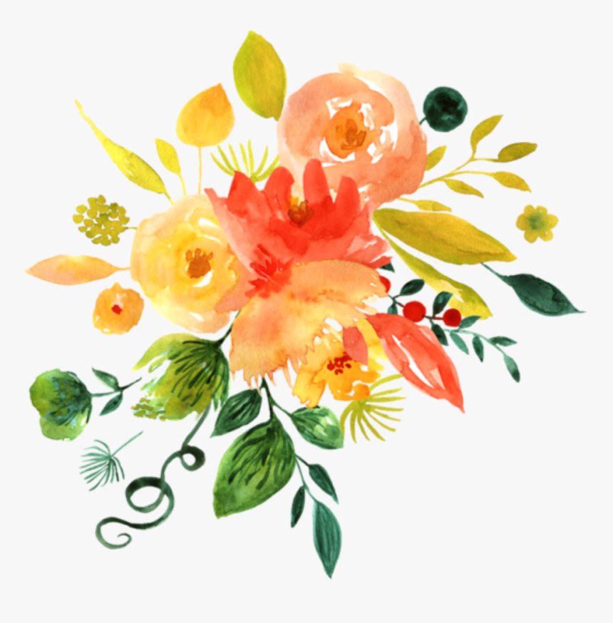 Yellow Watercolor Flowers Png, Transparent Png - kindpng