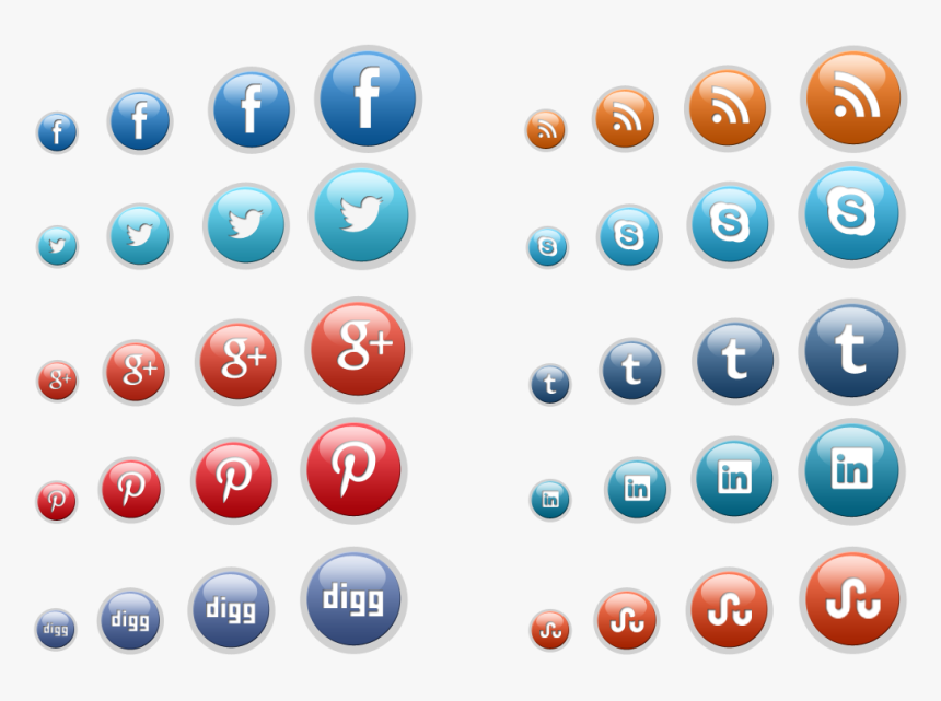 Social Media Glossy Button Icon - Portable Network Graphics, HD Png Download, Free Download