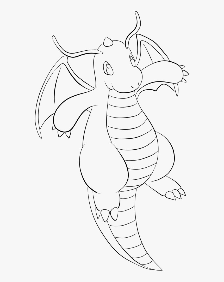 Dragonite Lineart - Pokemon Dragonite Lineart, HD Png Download, Free Download