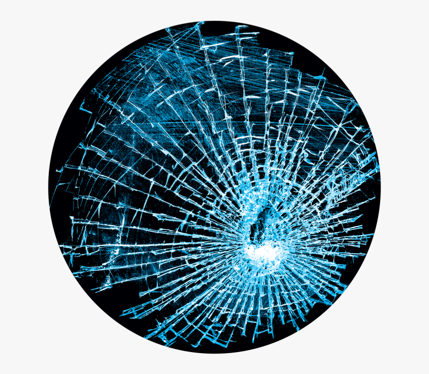 Crack In A Screen - Hockey Puck Broken Glass, HD Png Download, Free Download