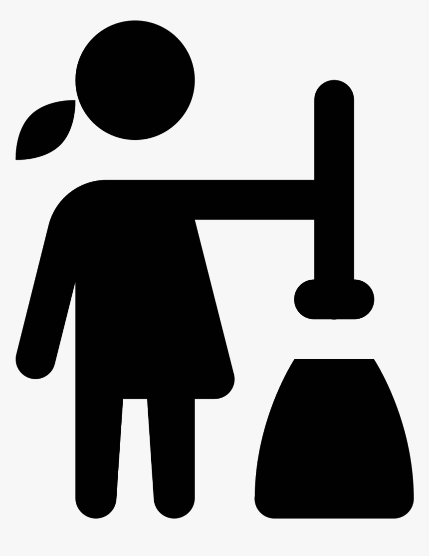 This Icon Is Of A Woman With A Broom Sweeping Dust/debris, HD Png Download, Free Download